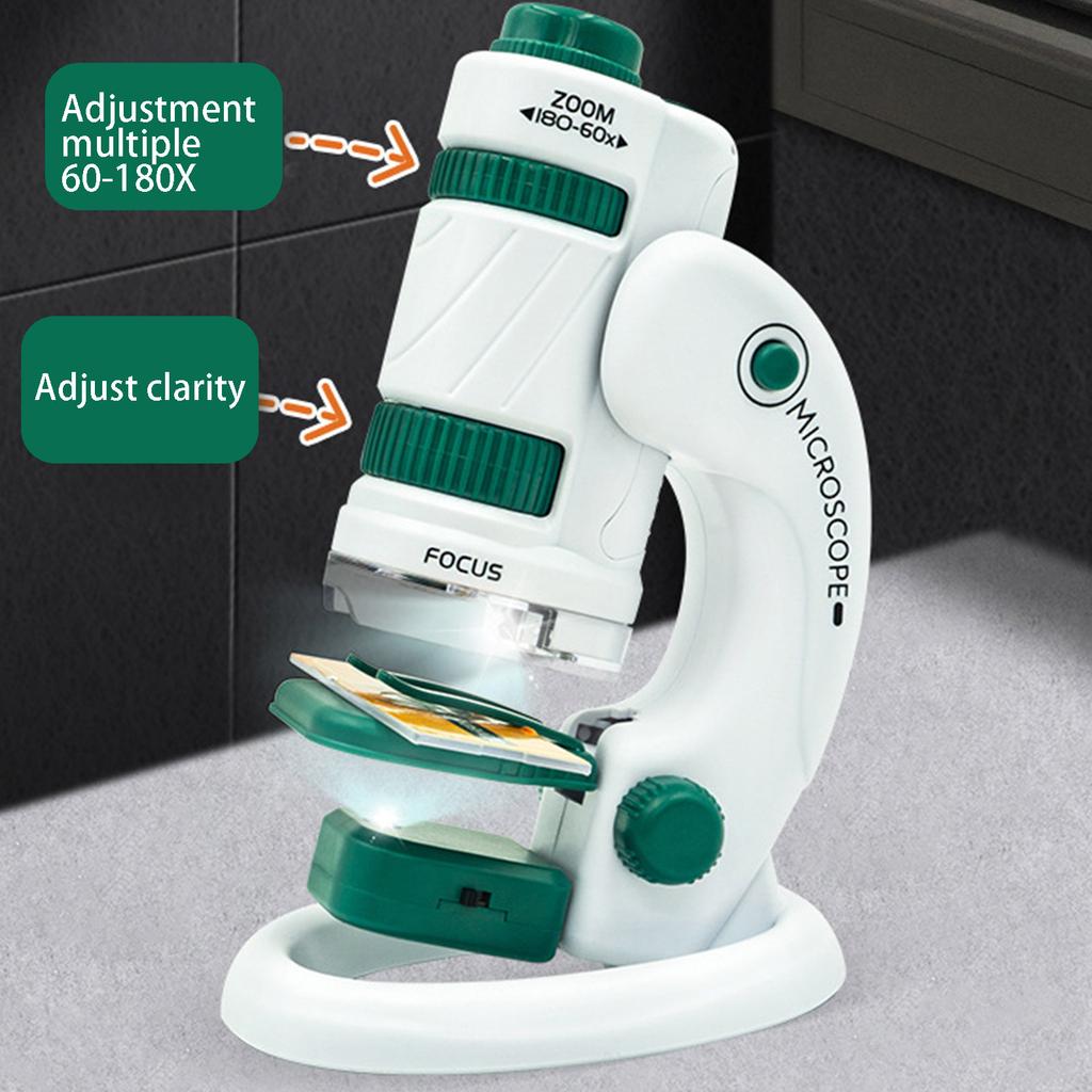 Microscope Kit for Kids 6 and Above?60 To 180X LED Light Microscope Educational Science Experiments