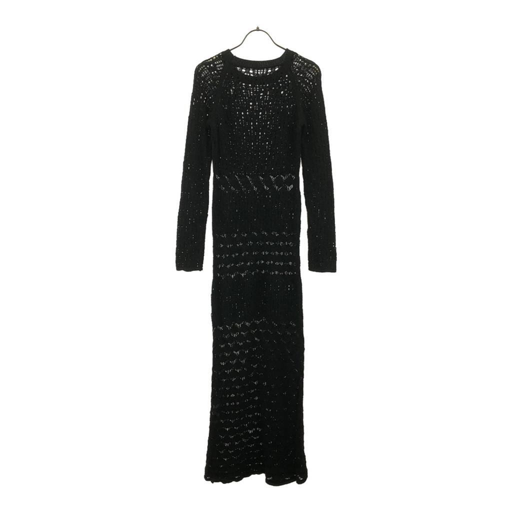 AMERI UNDRESSED Long Sleeve Cotton Knit Long Dress M Black Race Women Used