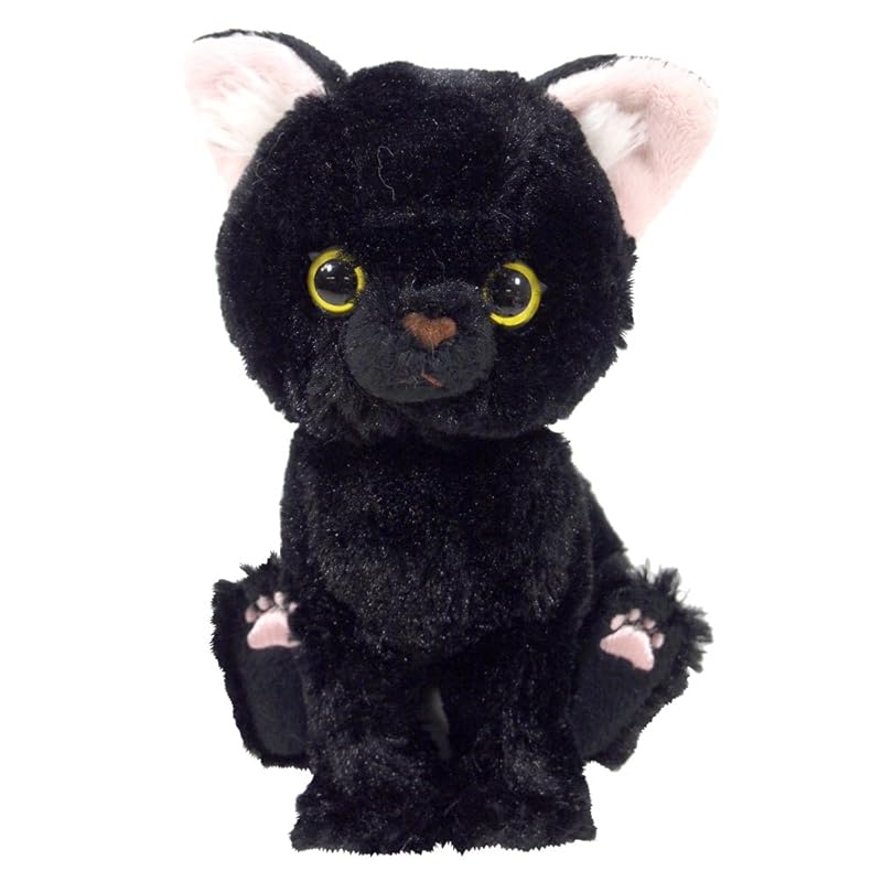 Sun Lemon Kitten Black Cat Plush Toy, 15 x 16.3 x 7.2 cm, Animal Cat, P-7551