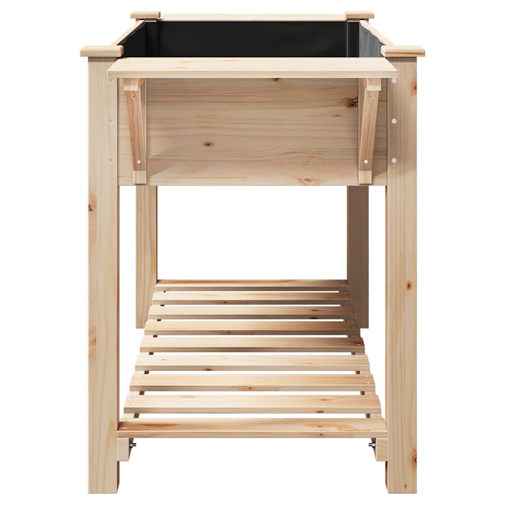 Garden Planter with Shelf Beige 155 x 59 x 76.5 cm