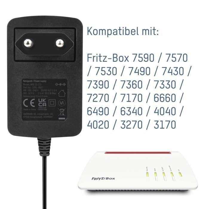 Alimentation 12v pour routeur aps 12-2.5 - ansmann - compatible avec fritz-box
