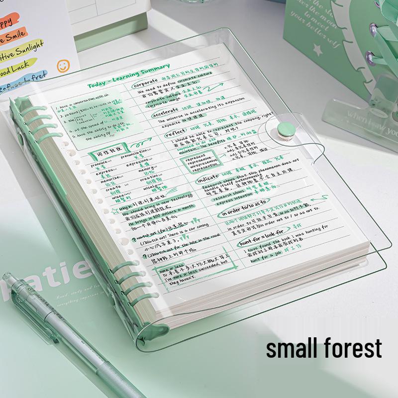 Thickened Soft Leather Loose-Leaf Notebook with Removable Refill and Horizontal Lines
