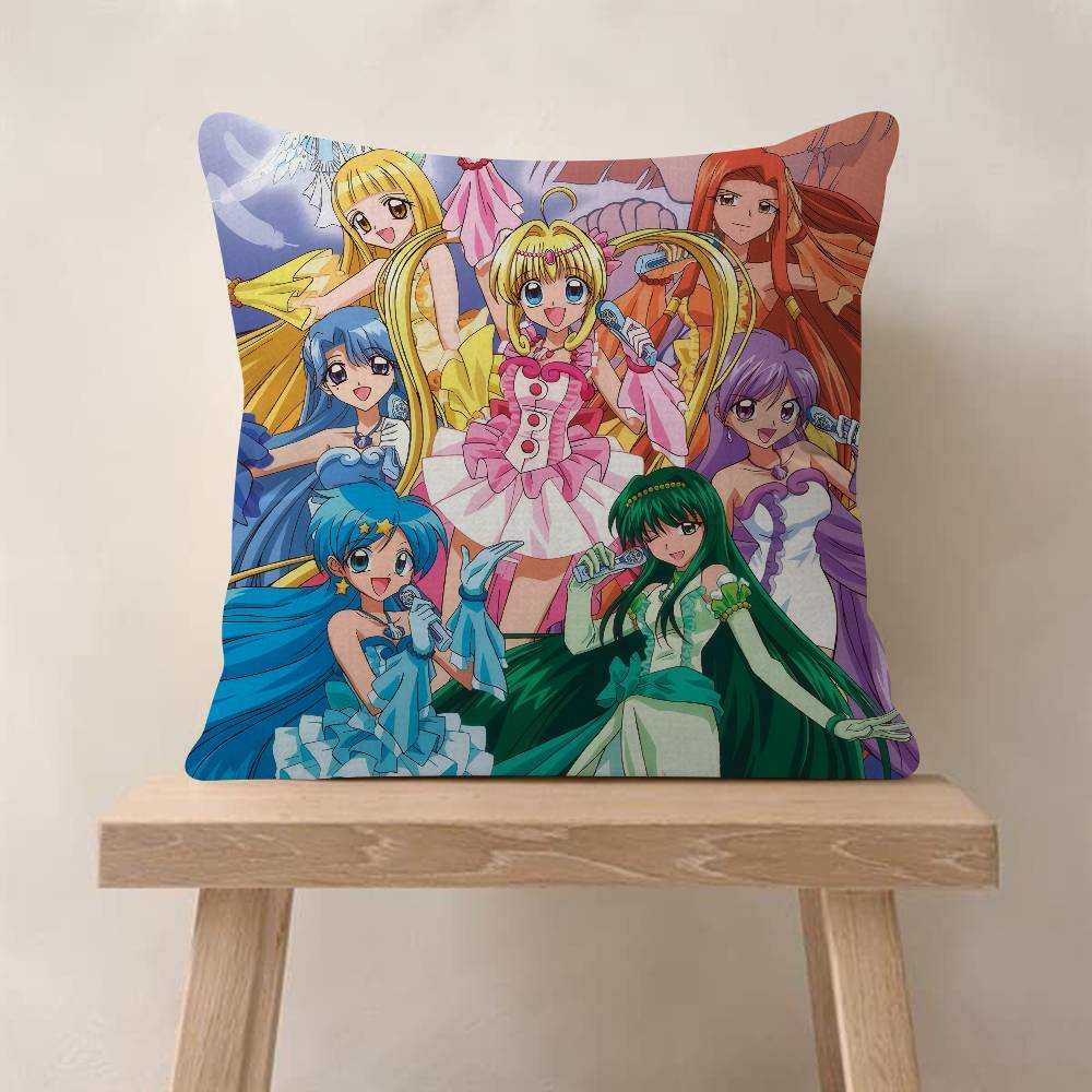 Anime MMermaid Melody Pichi Pichi Pitch  Office Cushion Pillowcase Car Cushion Cover45X45CM Lumbar Pillowcase Sofa Pillowcover