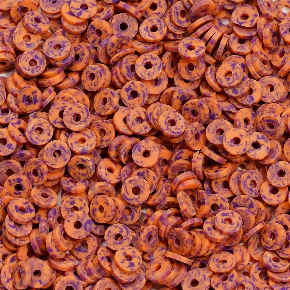 350pcs 6mm Flat Round Polymer Clay Beads Loose Spacer Beads for Jewelry Making DIY Needlework Bracelet Necklace Accessories