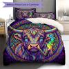 Psychedelic Animals Pattern Bedding Quilt Set Quilt Cover Pillowcase Home Decoration Birthday Gift (1 * Duvet Cover + 2 * Pillowcase, Without Core)