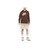 Nike Sportswear Club Fleece Kangaroo Pocket Logo Print Hoodie Pullover Men Sweatshirt Brown BV2974-259