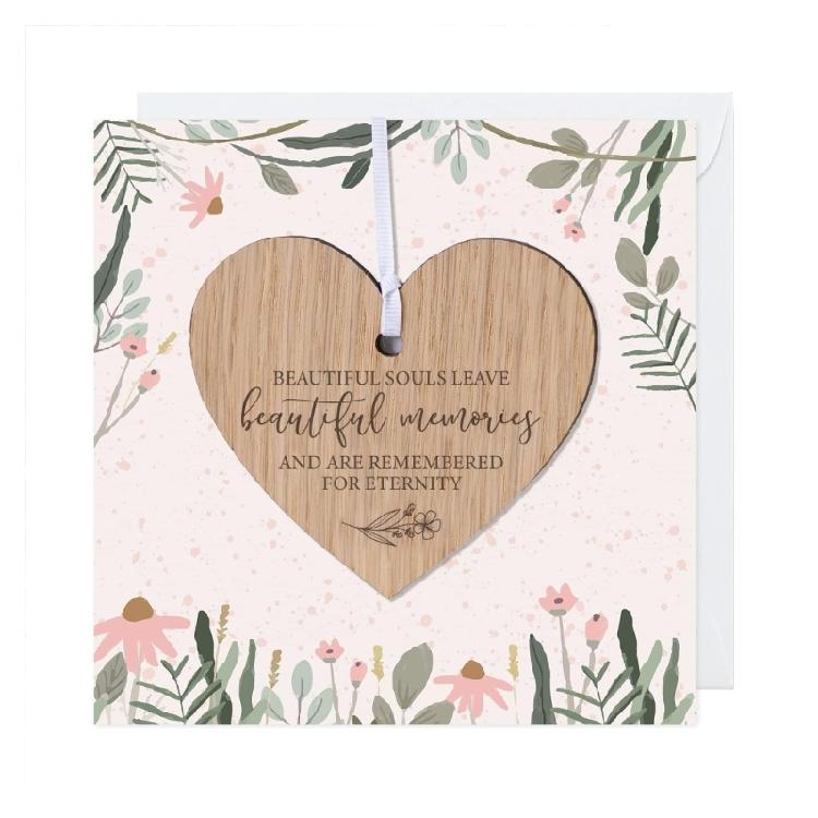Bridal Party Gift Wooden Heart Pendant Ornament for Bridesmaids Friendship Love Hanging Decoration with Card