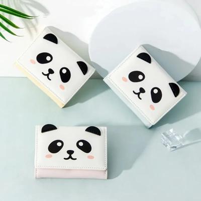 Sevimli Panda Küçük Para Klipsi Cep Cüzdanları Öğrenciler İçin Mini Bozuk Para Cüzdanı Ultra İnce Küçük Tokalı Kart Çantası Billeteras Para
