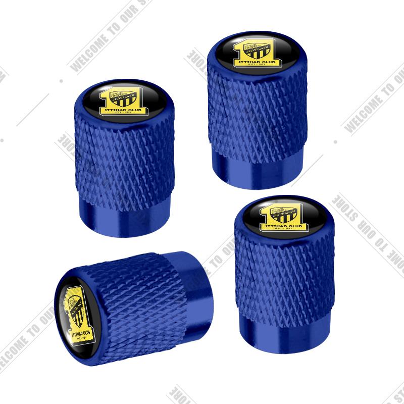 Car CNC Aluminum Football Club Emblem For Chevrolet Toyota GMC Nissan Geely 4pcs Tire Valve Air Port Stem Cover Caps Jr2