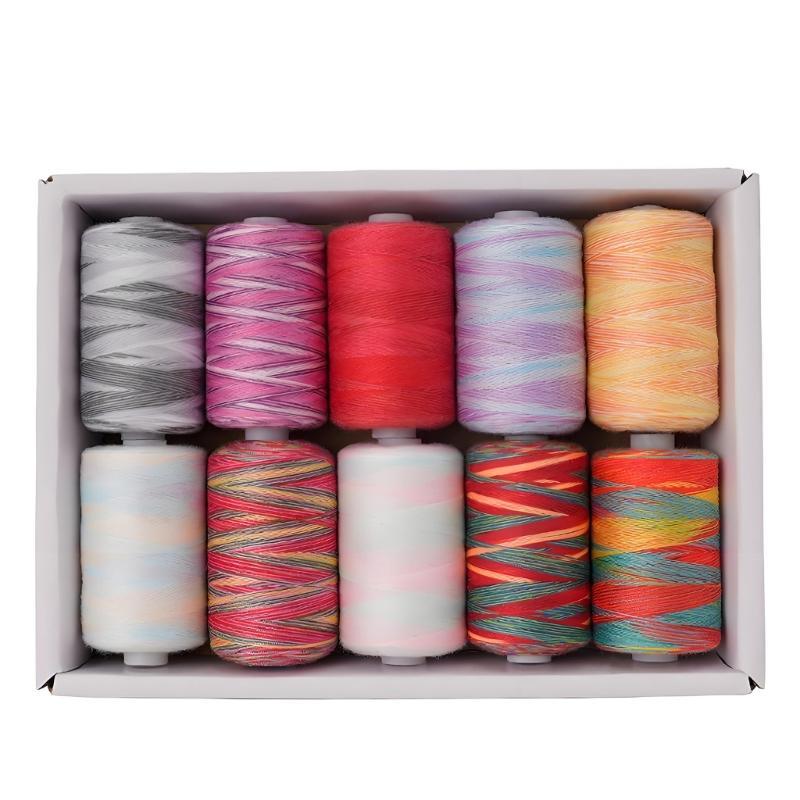 High Strengths Polyester Sewing Thread 8 Color for Fabrics Industrial Machine Use Sturdy Stitching