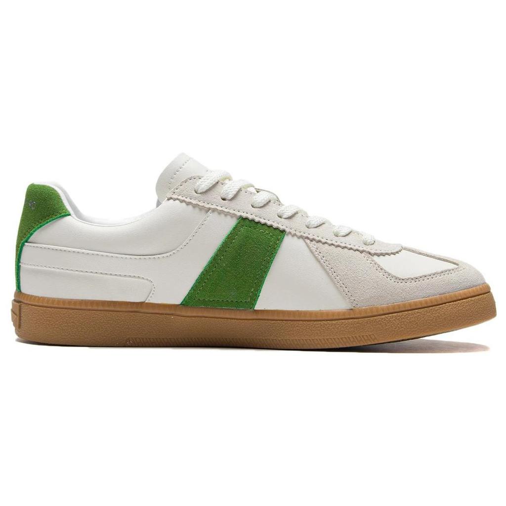 Li Ning Abrasion Resistant, Lightweight, And Breathable Low Top Skateboard Shoes Men's White Green AGCS289-1