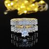 New Double-Layer Micro-Inlaid Zircon Ring Set - Luxury Party Wedding Band R5080