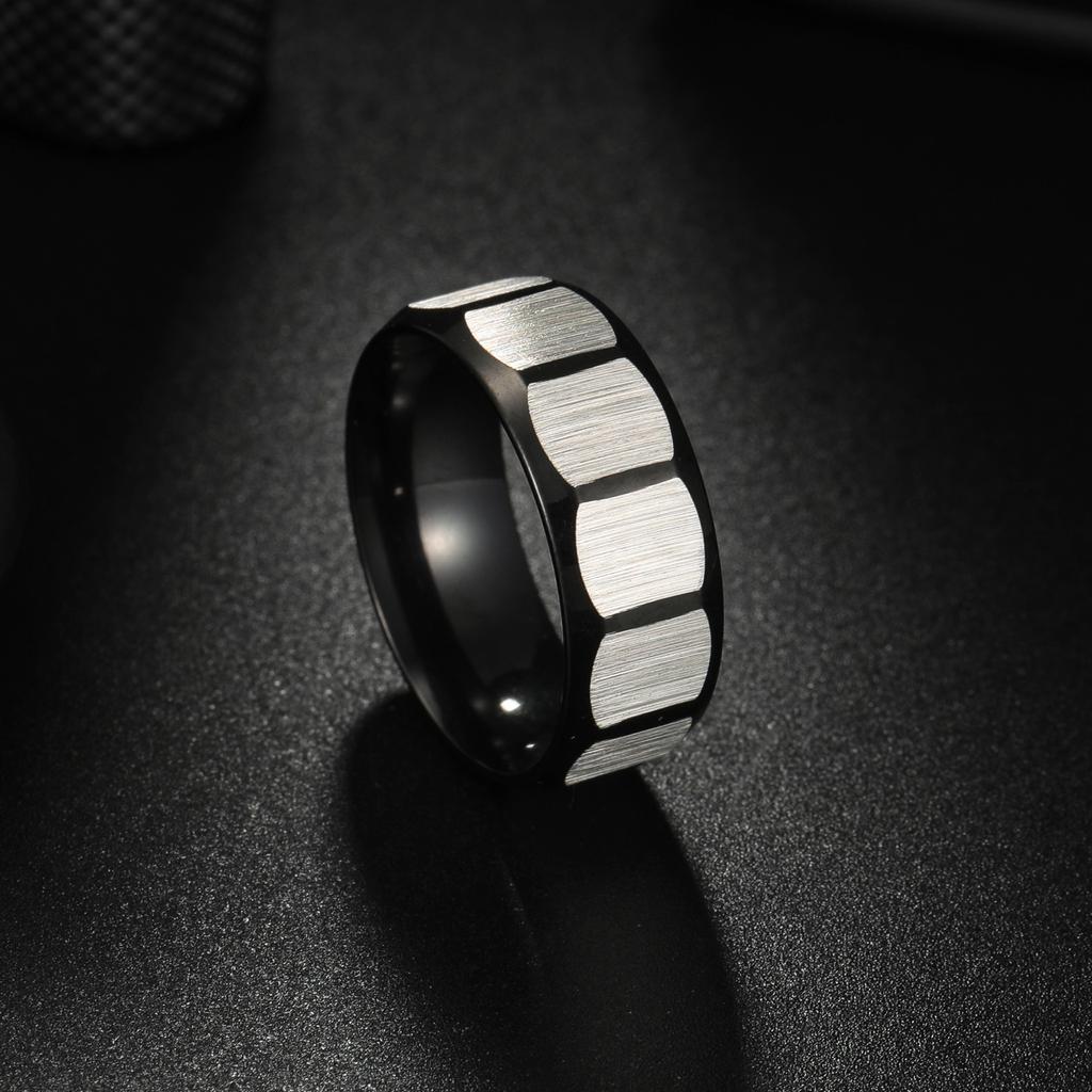 1pc Fashionable And Minimalist Brushed Stainless Steel Frosted Ring Men's wedding ring, holiday gift