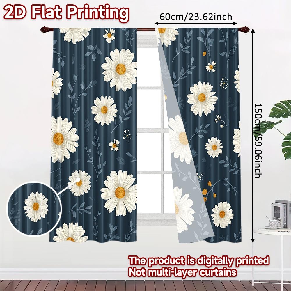 Flat Printing Curtains Without Rod Floral Spring Design Holiday Women Is Day Printed Versatile Durable Set Of 2 Made Polyester
