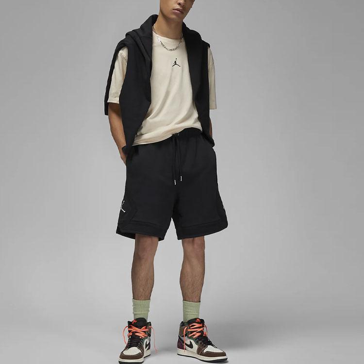 Jordan Solid Color Logo Drawstring Shorts Men Bottoms Black DQ7473-010