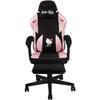 Silla de Oficina Gaming - - Hello Kitty - Reclinación asiento 150° - Revestimiento Tela - Cojín - Reposapiés - Negro y rosa