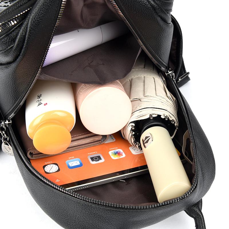 Women's Tassel Backpack Large Capacity Travel Bag Soft Leather Commuter Backpack