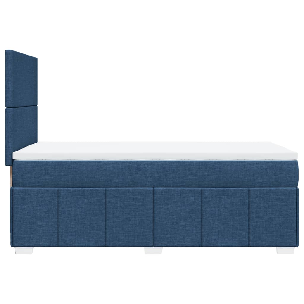 Box Spring Bed with Mattress Blue 90x200 cm Fabric