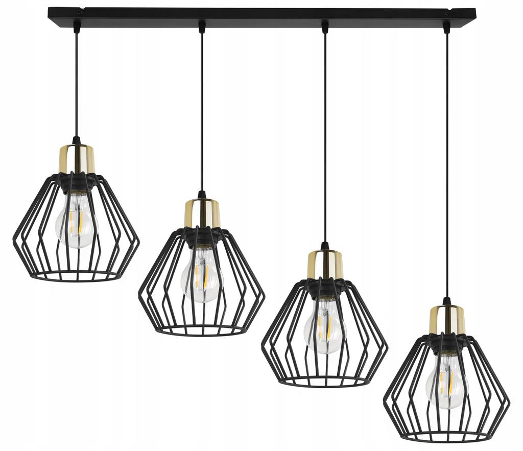 Hanging Lamp, Ceiling Chandelier, Wire Shade, Led