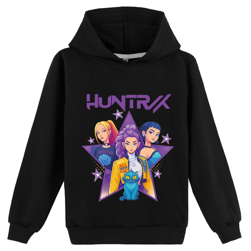 Autumn Winter KPop Demon Hunters Printed Hoodies Fashionable Casual Warm Sports Long Sleeved Children's Boy and Girl Kids Unisex Hooded Sweatshirts