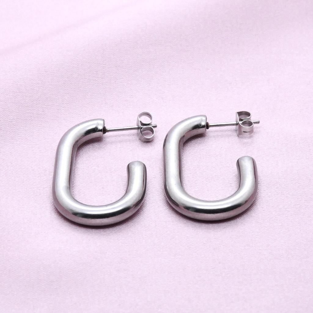 Original C-Shaped Stainless Steel Hip Hop Stud Earrings - European & American Style