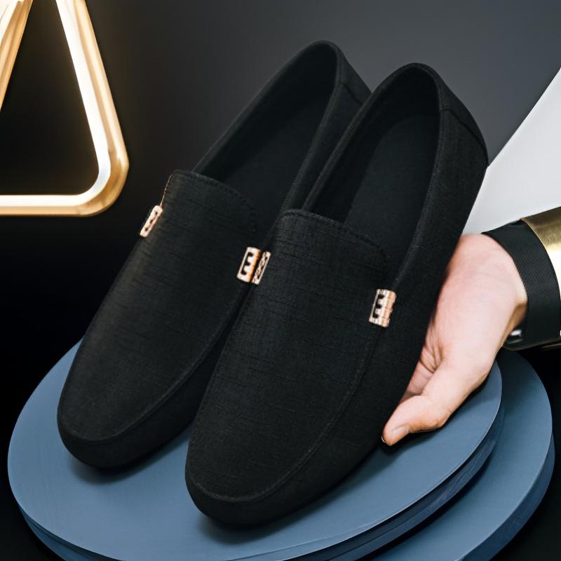 

Doudou shoes 2025 summer cloth shoes men s casual shoes British versatile lazy one-pedal canvas shoes large size men s shoes 39