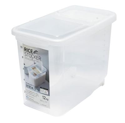 Asvel luftdichter Reiskühlbehälter mit sicherer Reisanzeige und 12 kg Dichtung, Schloss, Tablett, Rollen,