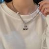 Trendy 2024 Cool Cherry Pendant Necklace for Women: Hip Hop Clavicle Chain
