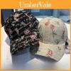 Cotton Baseball Cap With Rose Flower Print For Outdoor Sun Protection And Cycling