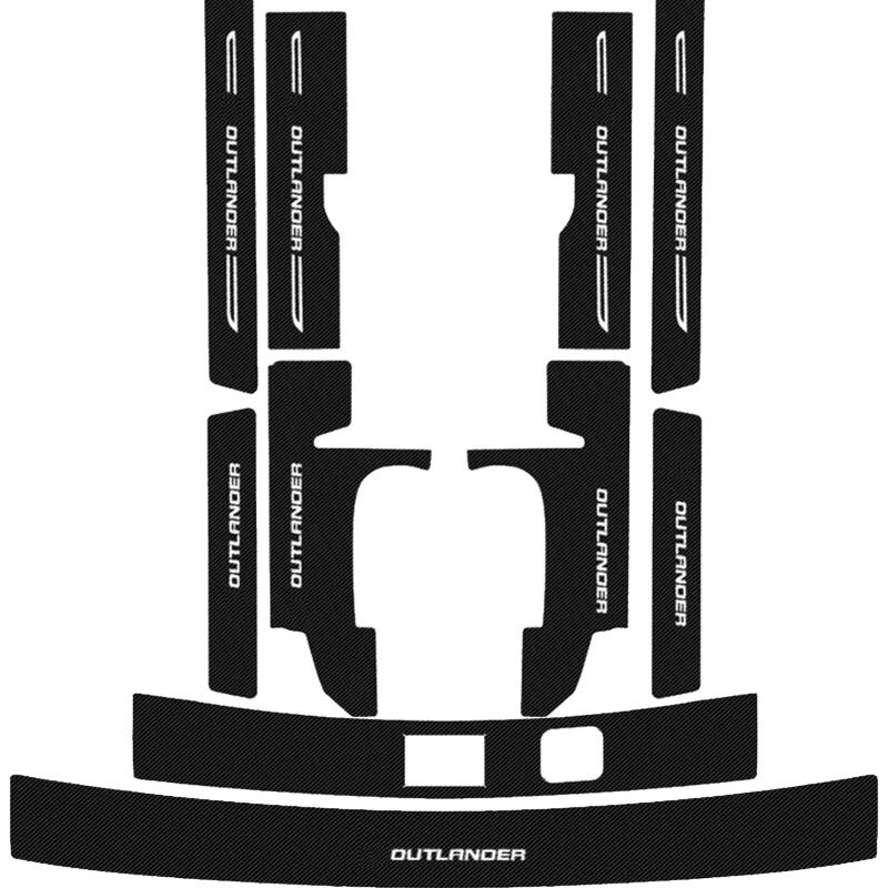 Για Mitsubishi Outlander 2013 2016 2018 Δερμάτινα αυτοκόλλητα μαρσπιέ πόρτας αυτοκινήτου Προστασία πλάκας από ανθρακονήματα κατωφλίου
