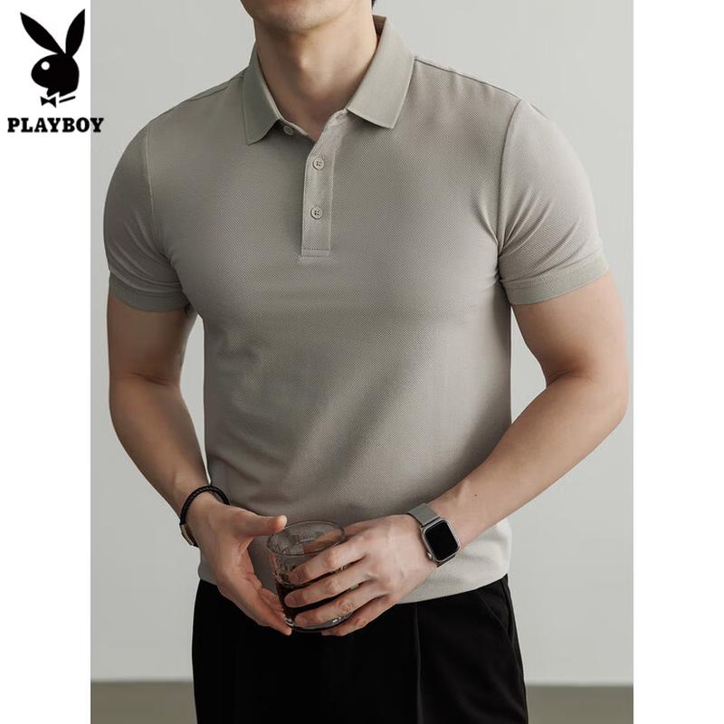PLAYBOY Men s Old Money Cooling Short Sleeve Polo Shirt L 170