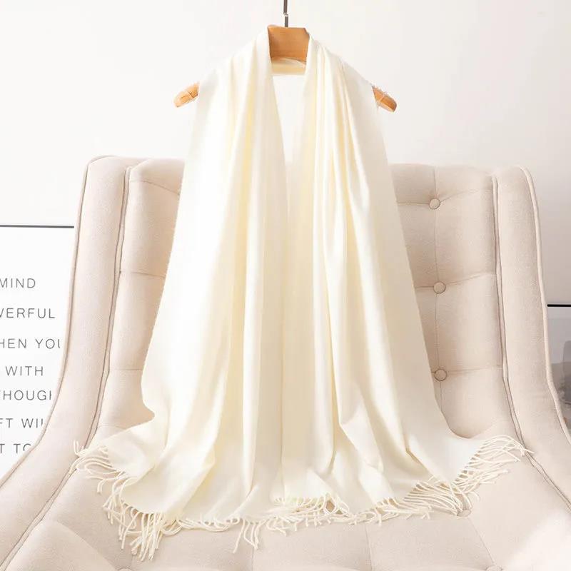 

Кашемировый шарф, мужской и женский одинаковый стиль, осенне-зимний шарф, шаль, модный шарф 200CMx70CM белый