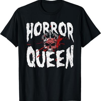 Coole Horrorfilm Kunst Voor Vrouwen Meisjes Horror Koningin Halloween T-Shirt