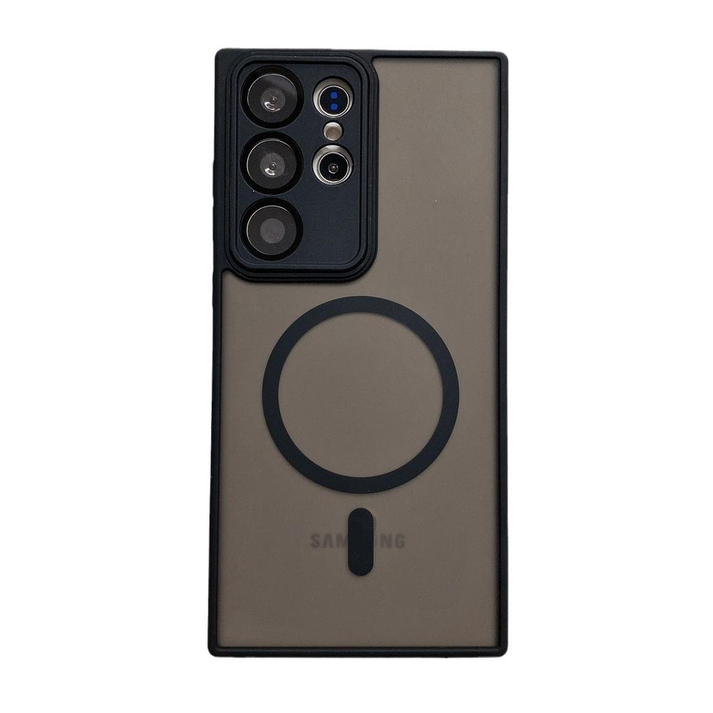 Suitable for Samsung S23Ultra Phone Case, S22 Skin-like Matte Magnetic Suction, S23plus Full-coverage Fine-hole Protective Case