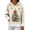 Women's Casual Fashion Print Long Sleeve Hooded Sweatshirt Top