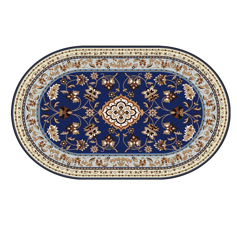 Oval Carpet Persian Ethnic Style Living Room Carpet Anti Dirt and Anti Slip Sofa Tea Table Carpet