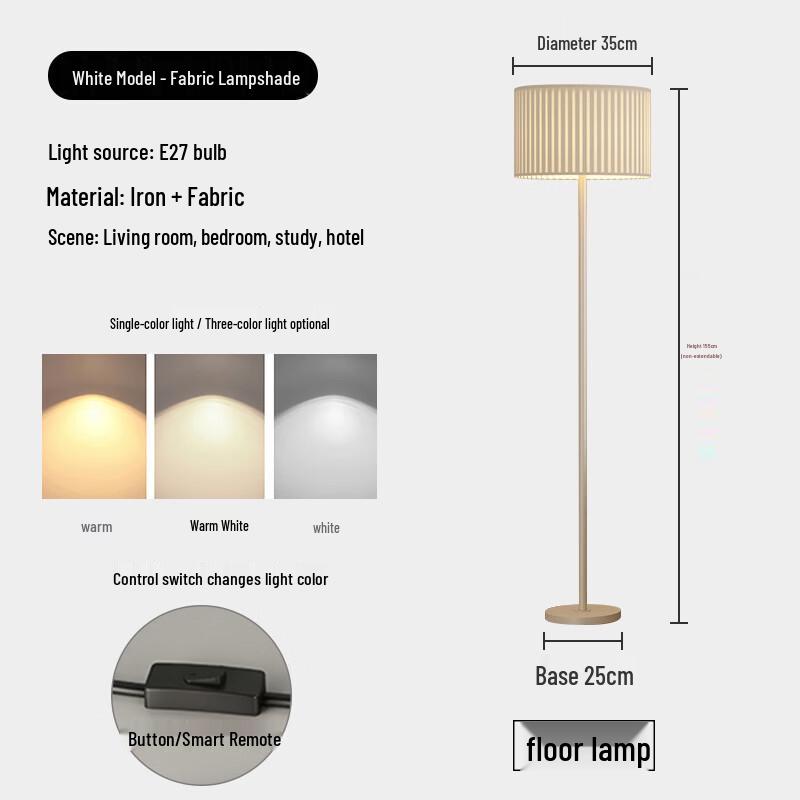 OEING Smart Remote Control Pleated Floor Lamp