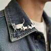 Gioielli Animali Moda Carino Spilla Gatto Argento Pin Leggero Antiruggine per Zaino Giacca Outfit Quotidiano Accessorio Donna