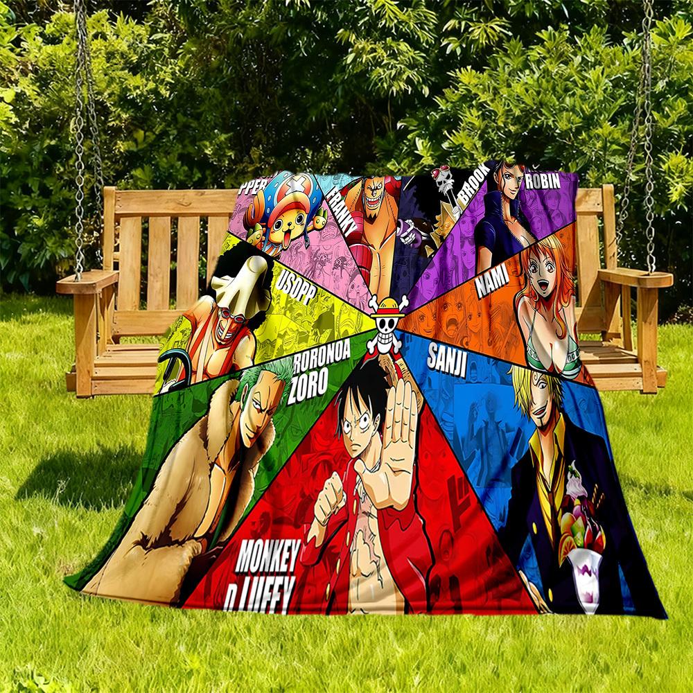 1PC One Piece Characters Outdoor Blanket Lightweight Flannel, Soft & Warm, All-Season Use for Sofa, Outdoor, Camping, Living Room, Office82