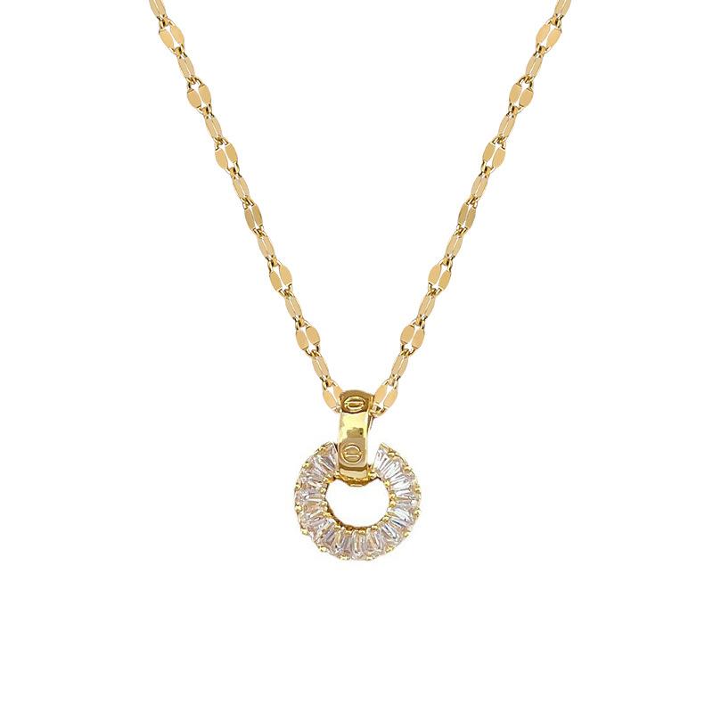 Full Diamond Ring Necklace Earrings Set Light Luxury Micro-Inlaid Personalized Temperament Banquet Earrings Necklace Combination