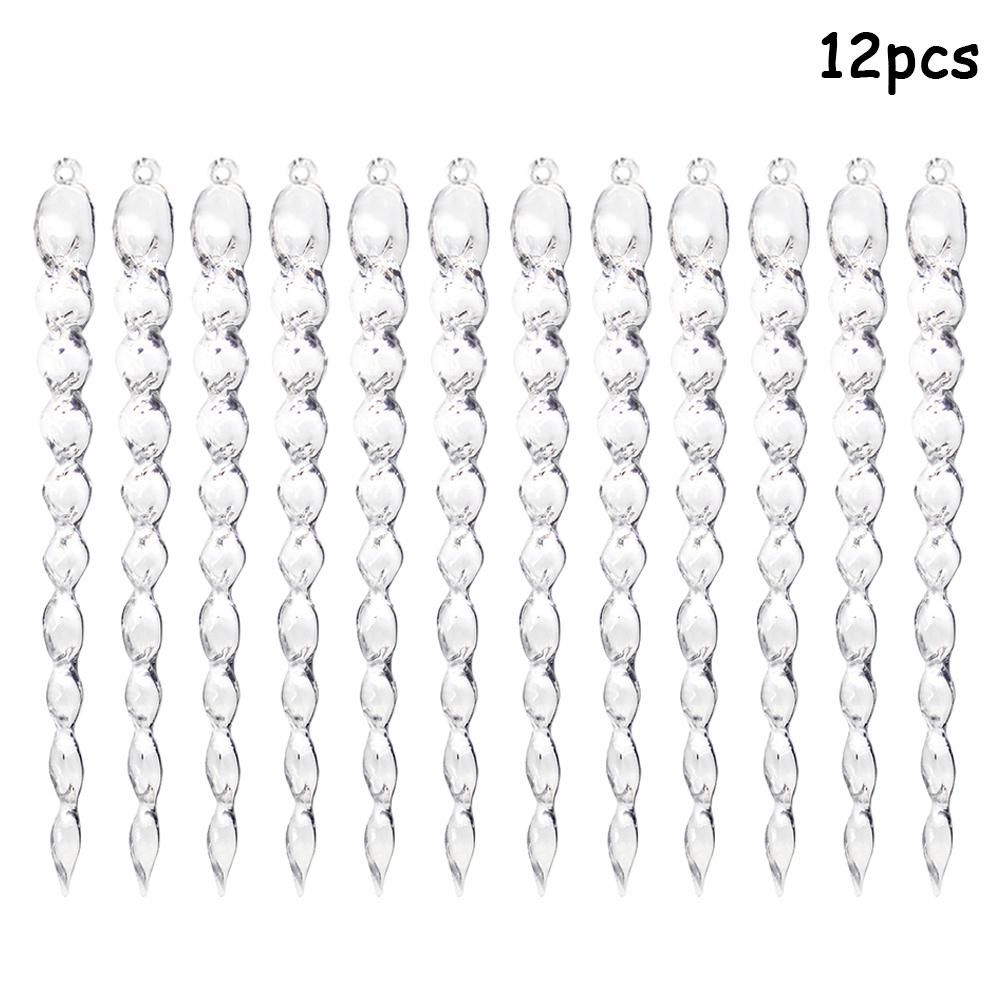 

12/24/60 шт. 13 см Рождественское моделирование льда Рождественская елка Подвесное украшение Искусственная сосулька Зимняя вечеринка Рождество Новый год Украшение для дома