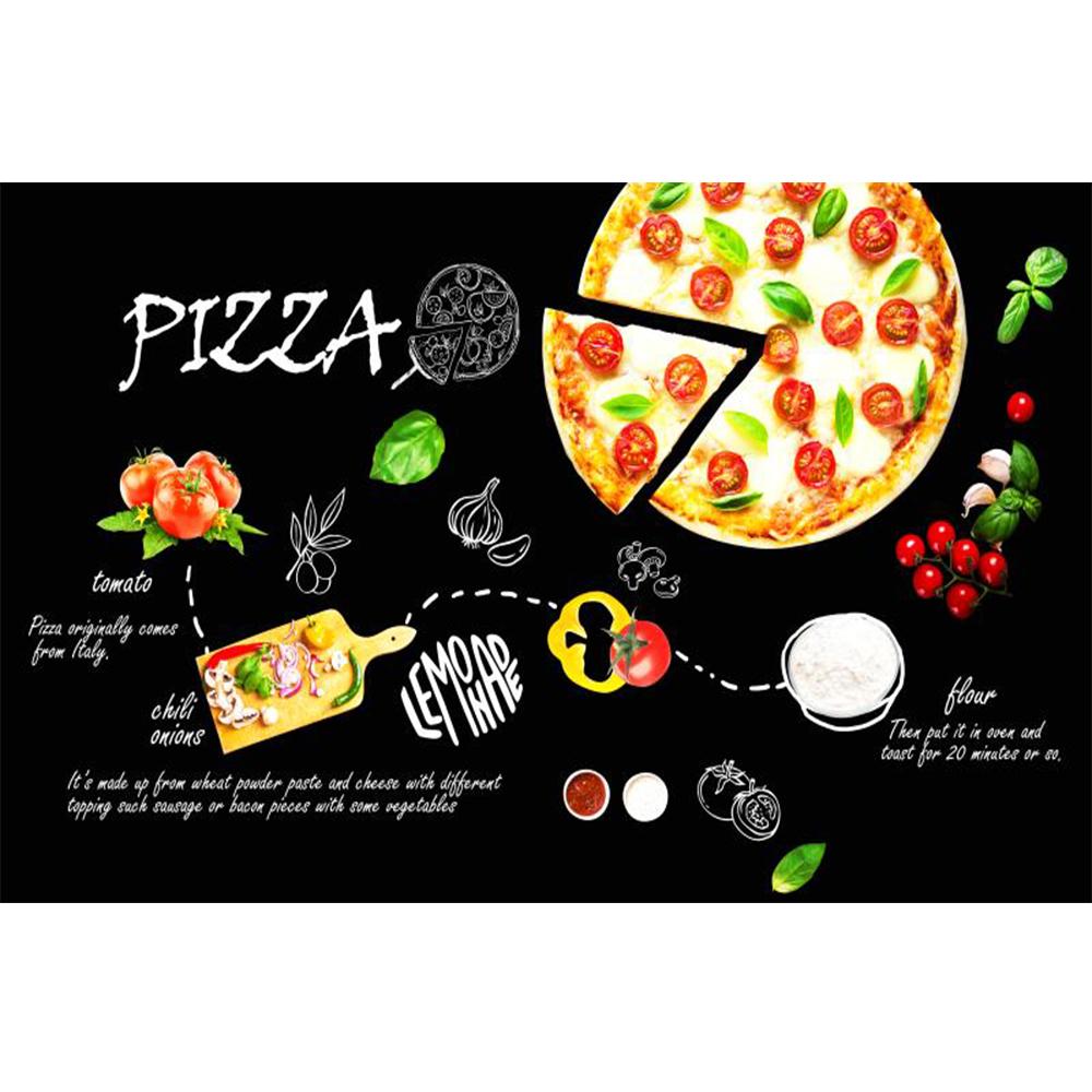 Mural ścienny 3D Pizza Tapeta do sklepu z pizzą, Zdejmowalna duża tapeta z pizzą i BBQ