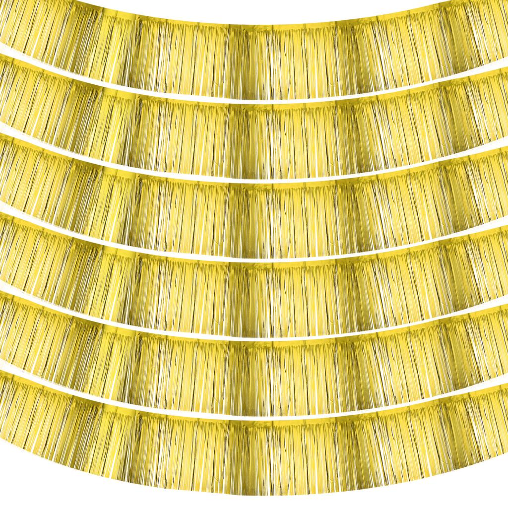 3/4/6pcs Foil Fringe Garland 10 Feet Metallic Tinsel Streamers Fringe Banner Wall Hanging Curtain Backdrop for Decoration