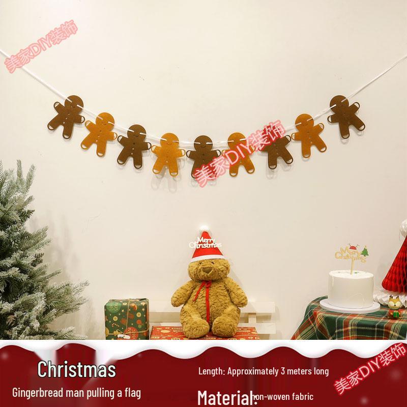 Christmas Theme Jewelry Store Decoration: Felt Garland & Tree Banner for Wall