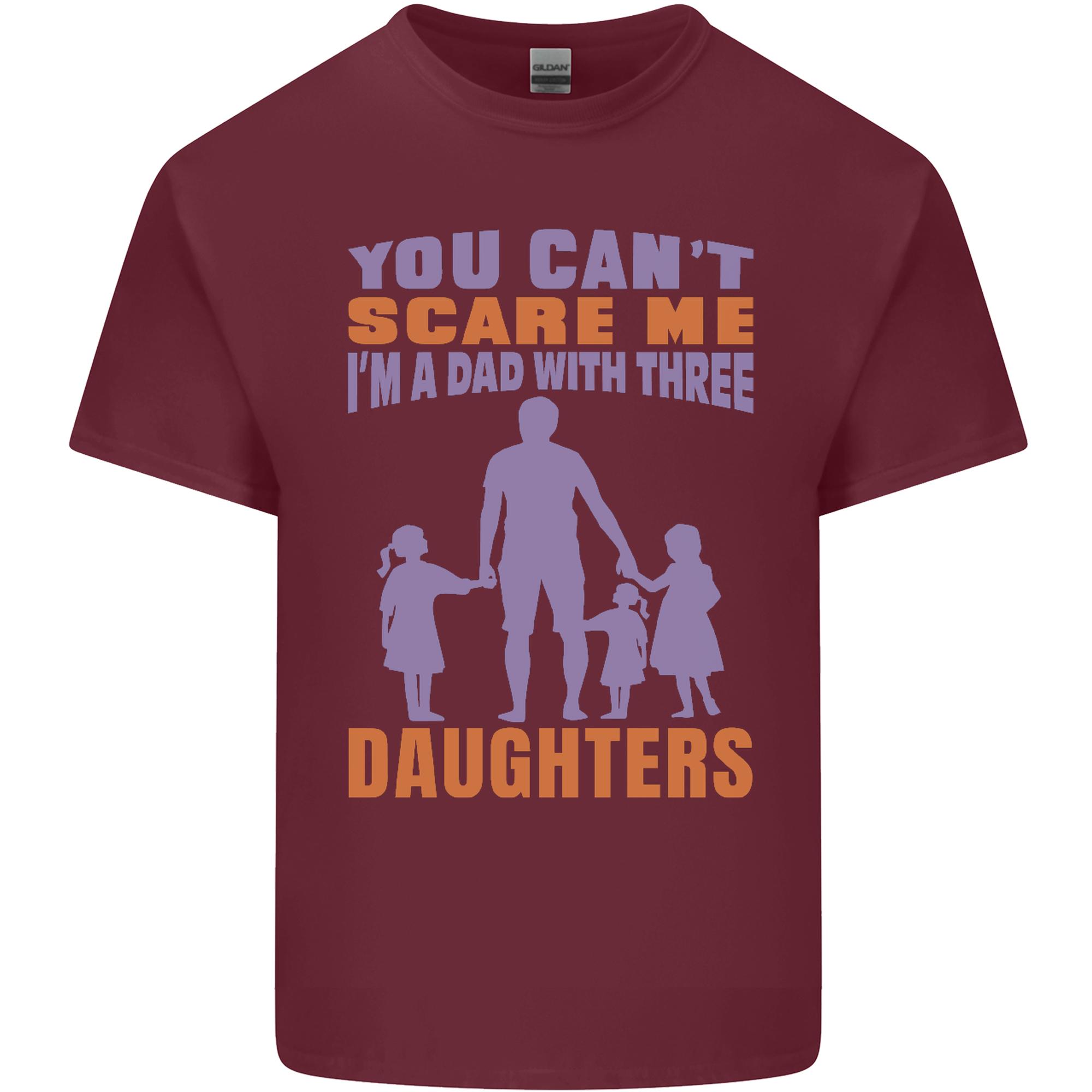 Dad With Three Daughters Funny Fathers Day Unisexs Light Cotton TShirt S