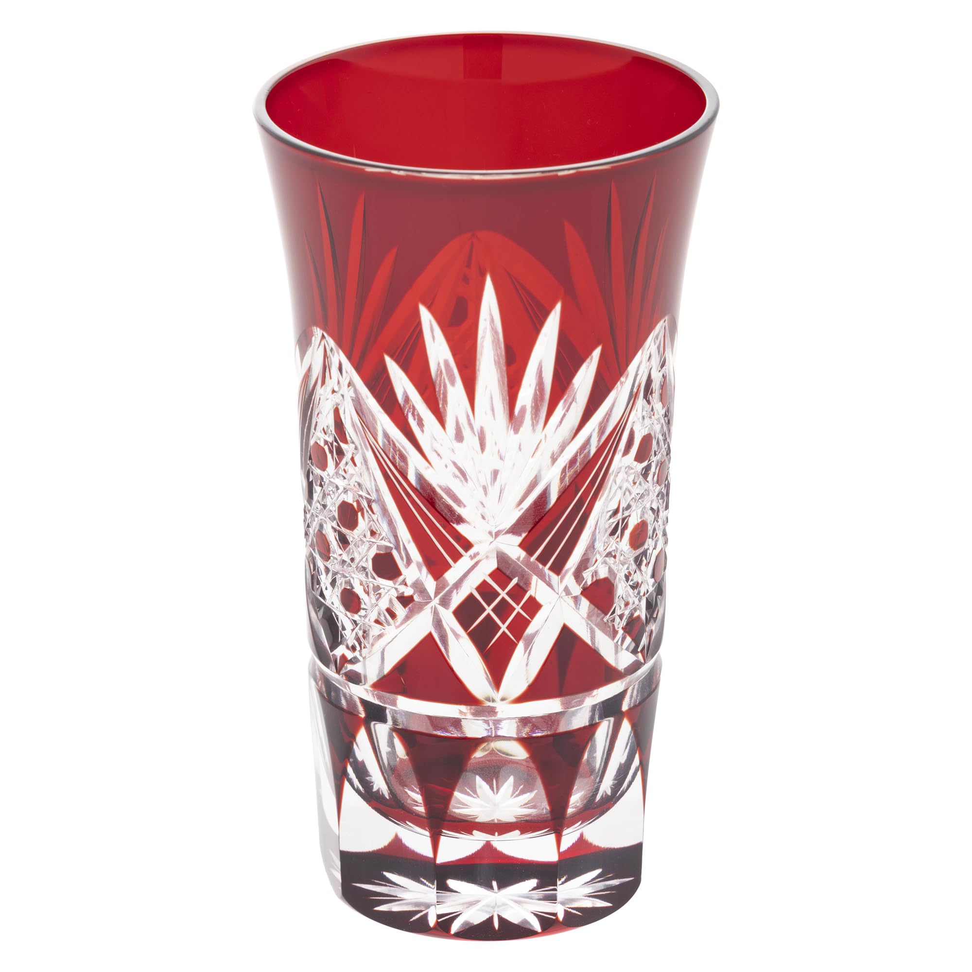 

[Authentic Product] Tajima Glass Edo Kiriko Small Beer Glass, Approx. 5.5cm Diameter x 10cm Height, Approx. 120ml Capacity, Octagonal Basketweave Pa