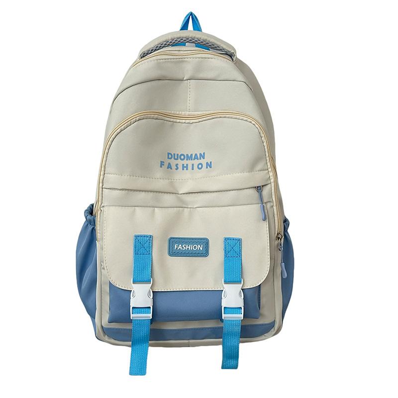 Color-blocking Schoolbag for Female Middle School Students, Large-capacity, Simple and Lightweight Backpack for Campus Students
