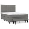 3136590 vidaXL Lit à sommier tapissier avec matelas Gris foncé 140x190cm Tissu