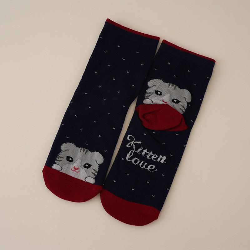 Spring & Autumn Cute 3D Cat Ear Mid-Calf Socks for Women