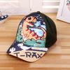 Breathable Cartoon Print Cap Cotton Child Sun Hat Fashion Kids Dinosaur Baseball Cap  Gifts